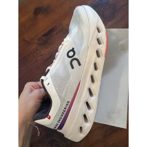 On oncloud Cloudsurfer Next Running Shoes Women 8.5 White/Flame LaceUp - Picture 11 of 16